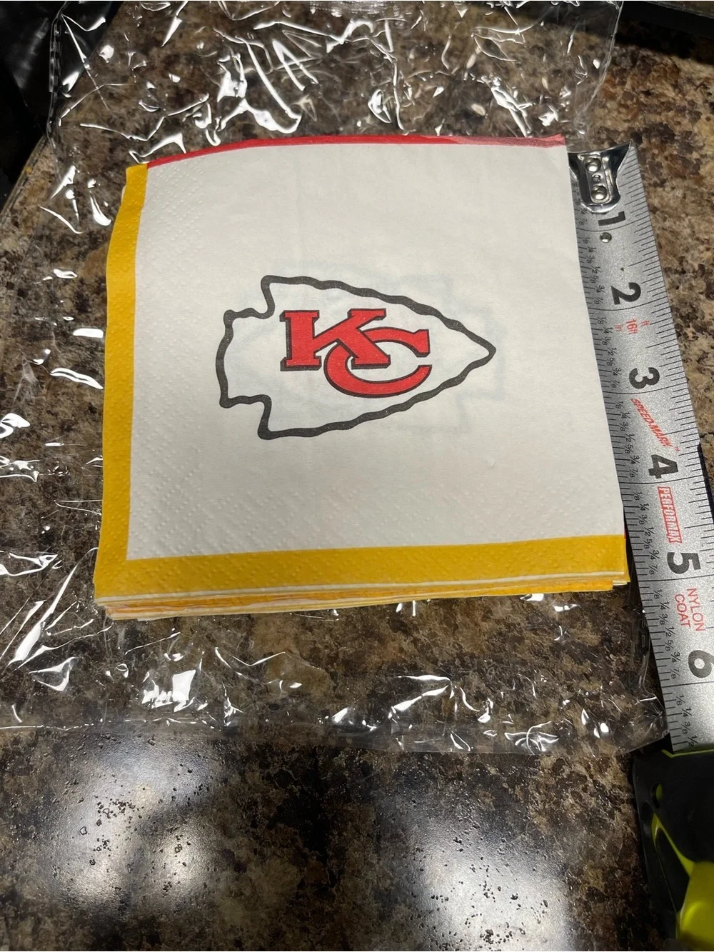 Kansas City Chiefs Red Logo Paper Napkins - 16 pieces 5”x5”